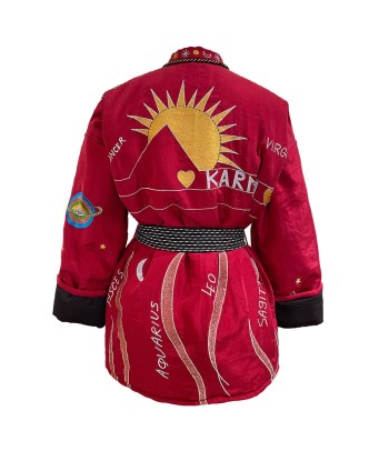 KIMONO KARMA EN SOIE BORDEAUX votre