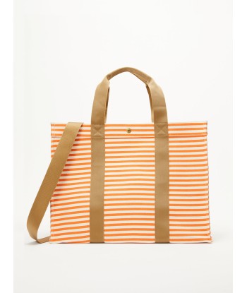 SAC TOTE XL MARINIÈRE ORANGE basket pas cher