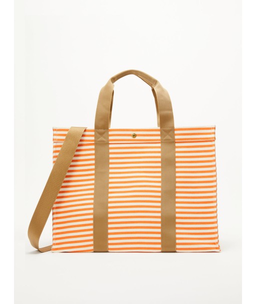 SAC TOTE XL MARINIÈRE ORANGE basket pas cher