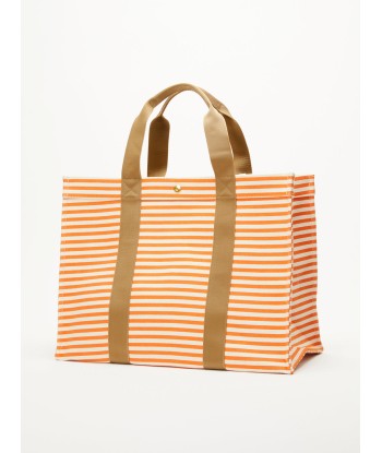 SAC TOTE XL MARINIÈRE ORANGE basket pas cher