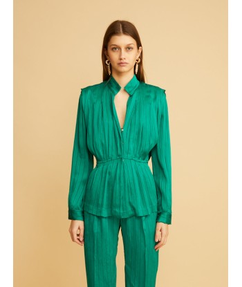 CHEMISE EN CRÉPON PINSTRIP EMERALD Découvrez la collection