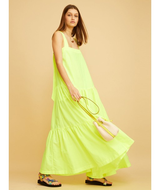 ROBE À BRETELLES AVEC FLEURS NEON YELLOW acheter en ligne