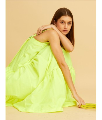 ROBE À BRETELLES AVEC FLEURS NEON YELLOW acheter en ligne