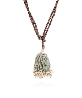 COLLIER POMPON AMAZONITE 50% de réduction en Octobre 2024