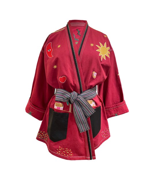 KIMONO MEXICAIN BURGUNDY vente chaude votre 