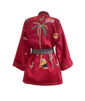 KIMONO MEXICAIN BURGUNDY vente chaude votre 