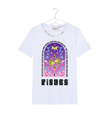 TEE SHIRT ASTRO BLANC PISCES de l' environnement