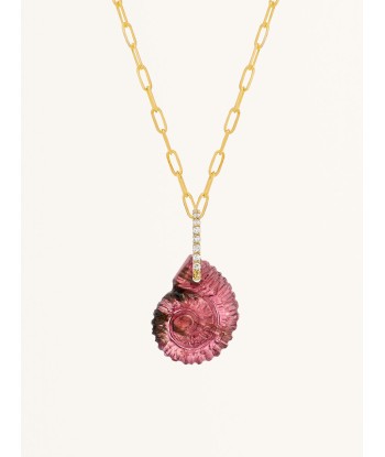 PENDENTIF ESCARGOT TOURMALINE ROSE Paris Déstockage Promo