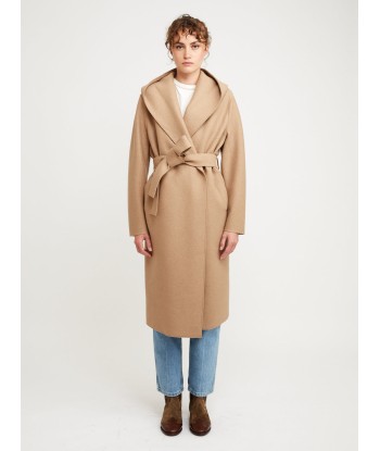 MANTEAU HOODED WRAP PRESSED TAN en ligne