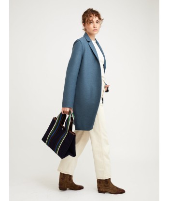 MANTEAU COCOON PRESSED STEEL BLUE meilleur choix