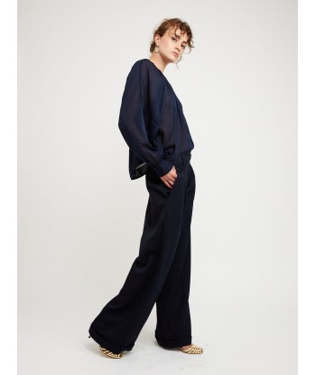 PANTALON EN LAINE NOTTE Pour