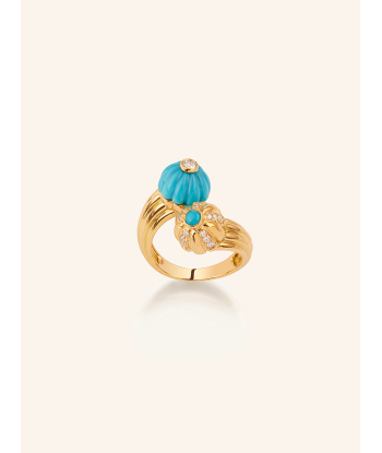 BAGUE DOUBLE GELATO TURQUOISE ET DIAMANTS pour bénéficier 