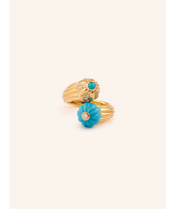 BAGUE DOUBLE GELATO TURQUOISE ET DIAMANTS pour bénéficier 