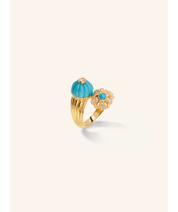 BAGUE DOUBLE GELATO TURQUOISE ET DIAMANTS pour bénéficier 