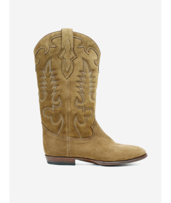 BOTTES SANTIAG MIDNIGHT EN DAIM CAMEL Livraison rapide