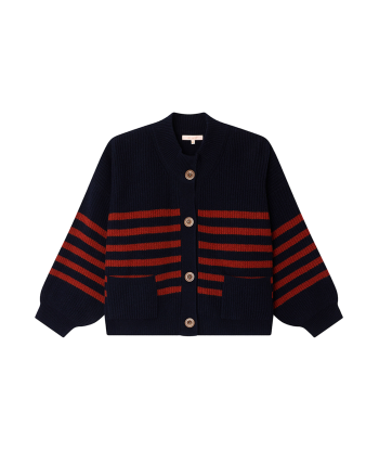 CARDIGAN ROY RAYURES HARISSA NAVY Venez acheter