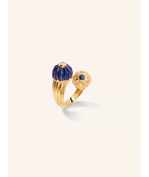 BAGUE DOUBLE GELATO LAPIS-LAZULI ET DIAMANTS outlet