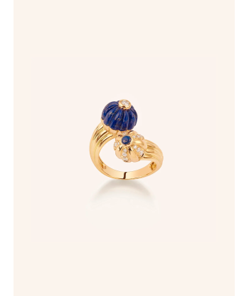 BAGUE DOUBLE GELATO LAPIS-LAZULI ET DIAMANTS outlet