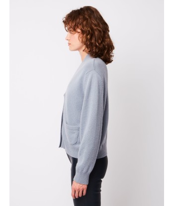 CARDIGAN LOU BLEU GRISE français