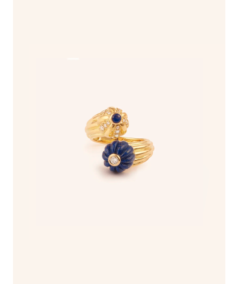 BAGUE DOUBLE GELATO LAPIS-LAZULI ET DIAMANTS outlet