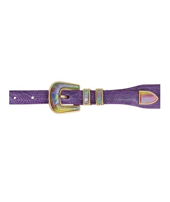 CEINTURE EXCLU CRAZY LEZARD VIOLET ET OR d'Europe débarque