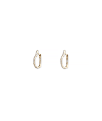 BOUCLE D'OREILLE PETIT ANNEAU FORME COEUR DIAMANTS meilleur choix