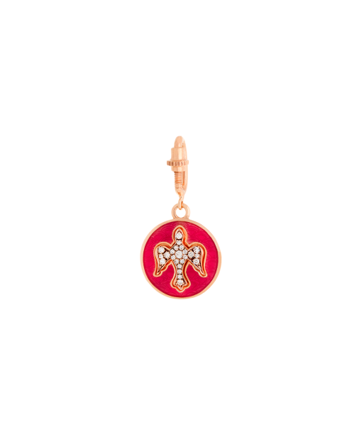 CHARM OISEAU EMAIL ROUGE ET DIAMANTS en ligne des produits 