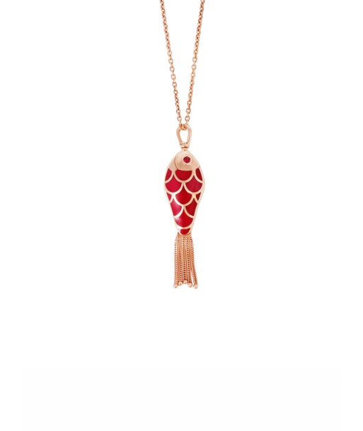 COLLIER POISSON EMAIL ROUGE - BLANC ET RUBIS Venez acheter