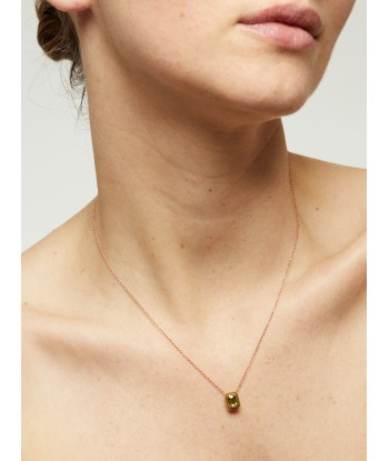 COLLIER TOURMALINE VERTE ET EMAIL OLIVE Pour