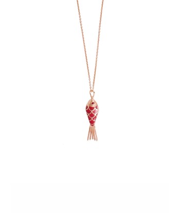 COLLIER POISSON EMAIL ROUGE - BLANC ET RUBIS Venez acheter