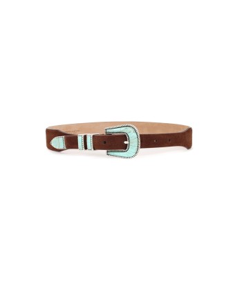 CEINTURE CRAZY EN CUIR SOFT BROWN TURQUOISE commande en ligne