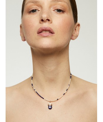 COLLIER SCARABÉE PERLES EAU DOUCE  ET LAPIS Vous souhaitez 