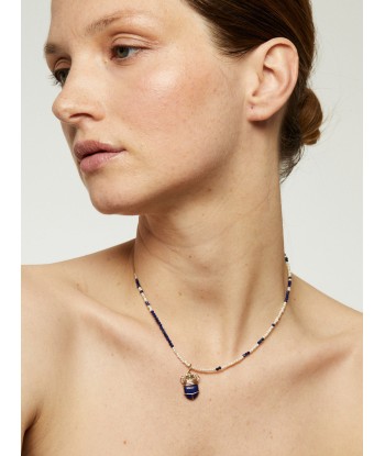 COLLIER SCARABÉE PERLES EAU DOUCE  ET LAPIS Vous souhaitez 