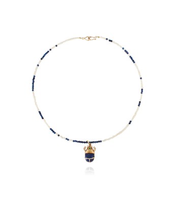 COLLIER SCARABÉE PERLES EAU DOUCE  ET LAPIS Vous souhaitez 