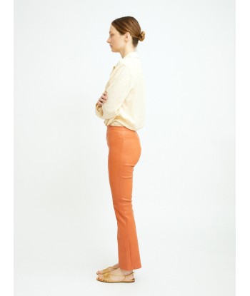 PANTALON JP TWENTY CUIR PLONGE ABRICOT pas cher