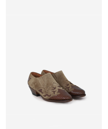 BOTTINES MAGIC SUEDE LEZARD BROWN Paris Déstockage Promo