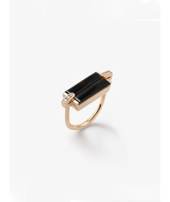 BAGUE VILLA IDA DOUBLE ONYX de pas cher