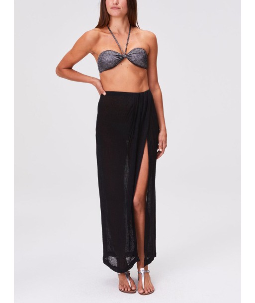 JUPE SARONG GAZE DE LIN NOIRE les ctes