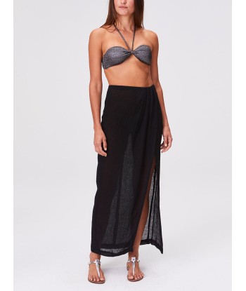 JUPE SARONG GAZE DE LIN NOIRE les ctes