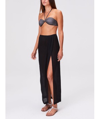 JUPE SARONG GAZE DE LIN NOIRE les ctes