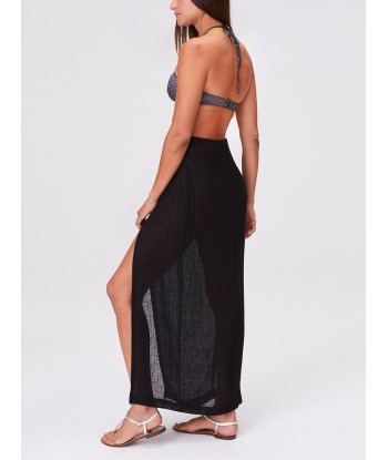 JUPE SARONG GAZE DE LIN NOIRE les ctes