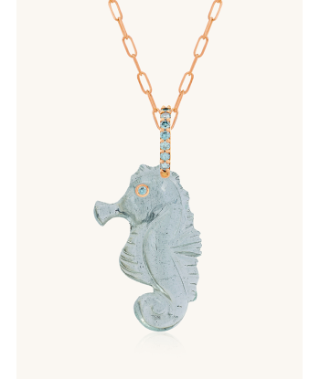 PENDENTIF HIPPOCAMPE AIGUE-MARINE france