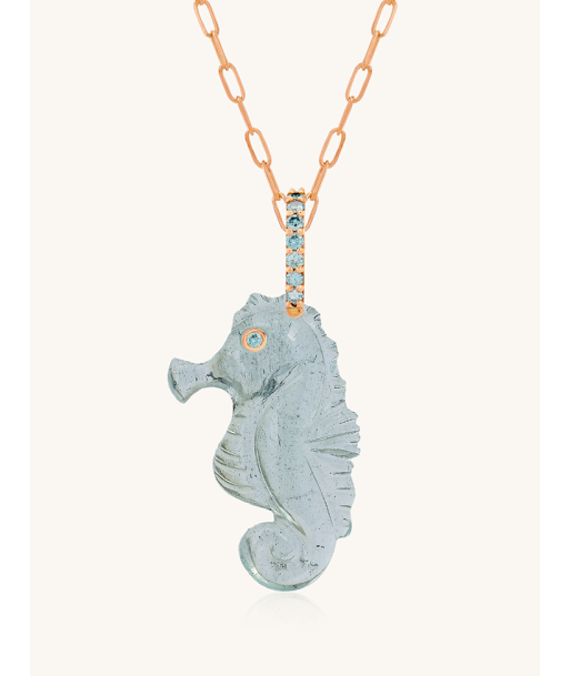 PENDENTIF HIPPOCAMPE AIGUE-MARINE france