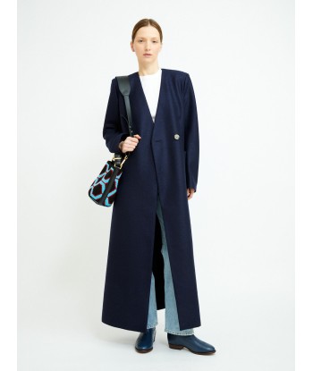 MANTEAU UNCOLLARED NAVY BLUE de pas cher