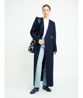 MANTEAU UNCOLLARED NAVY BLUE de pas cher