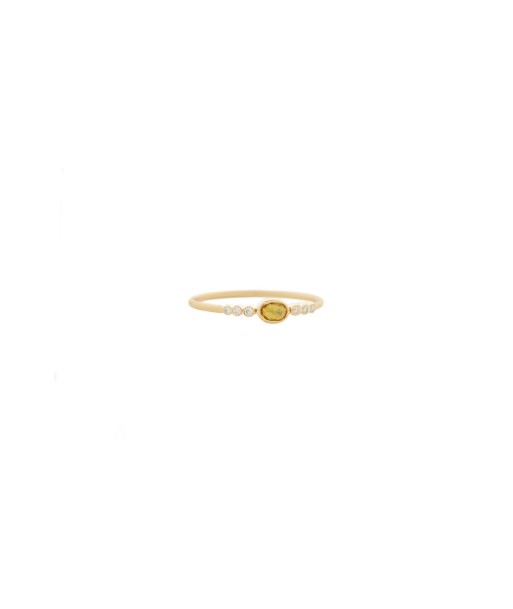 BAGUE SAPHIR JAUNE ET 6 DIAMANTS En savoir plus