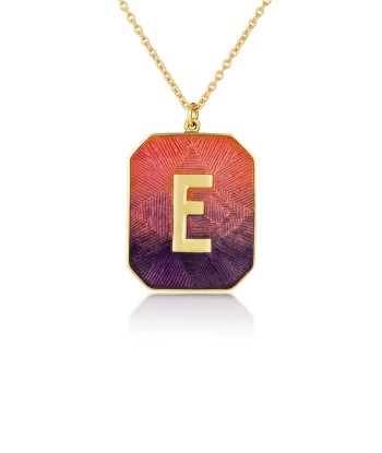 COLLIER ALPHABET ÉMAIL SUNSET E Comparez plus de prix