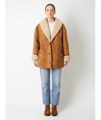 MANTEAU TATOOSH SHEARLING CAMEL de pas cher