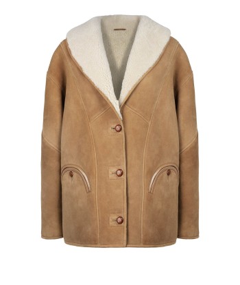 MANTEAU TATOOSH SHEARLING CAMEL de pas cher