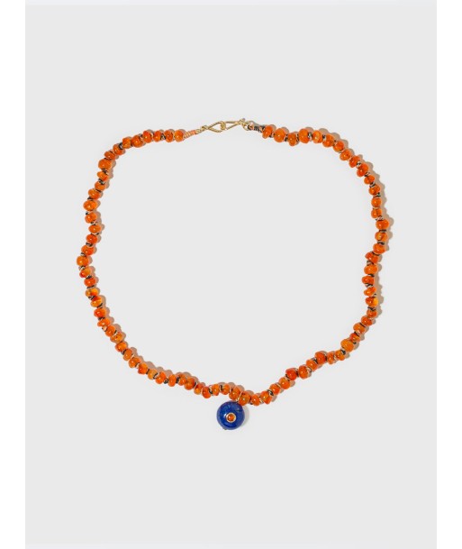 COLLIER PERLES CORNALINE ET LAPIS-LAZULI une grave pollution 